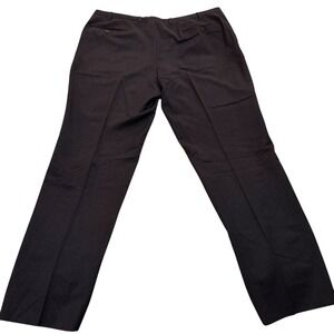 Canali Pants Black 100% Pure Wool Italian Cuffed Pleated Size US 42 Suit Wedding